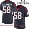 Navy Home Embroidered Peter Kalambayi Jersey Houston Texans #58 Stitched Jerseys