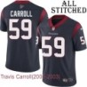 Navy Home Embroidered Travis Carroll Jersey Houston Texans #59 Stitched Jerseys