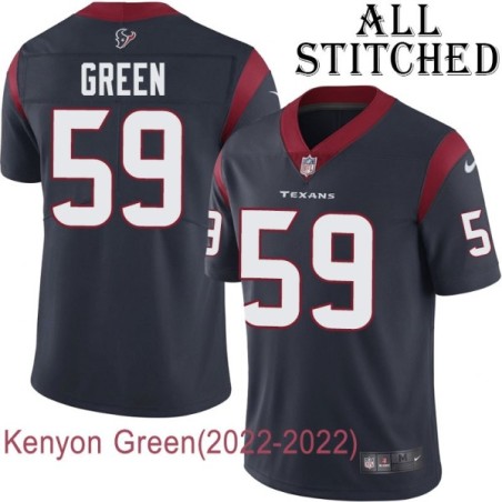 Navy Home Embroidered Kenyon Green Jersey Houston Texans #59 Stitched Jerseys