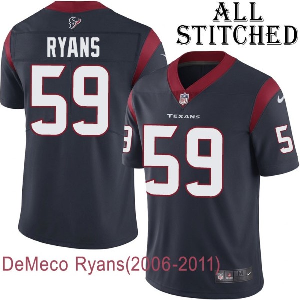 Navy Home Embroidered DeMeco Ryans Jersey Houston Texans #59 Stitched Jerseys
