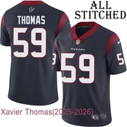 Navy Home Embroidered Xavier Thomas Jersey Houston Texans #59 Stitched Jerseys