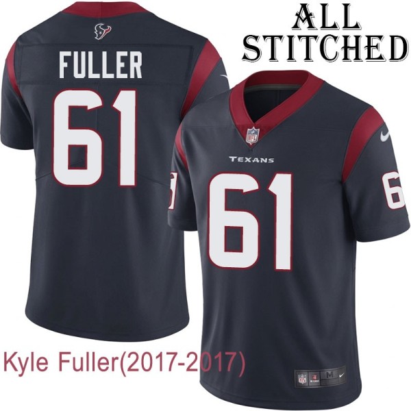 Navy Home Embroidered Kyle Fuller Jersey Houston Texans #61 Stitched Jerseys