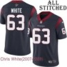 Navy Home Embroidered Chris White Jersey Houston Texans #63 Stitched Jerseys