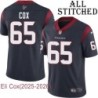 Navy Home Embroidered Eli Cox Jersey Houston Texans #65 Stitched Jerseys