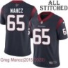 Navy Home Embroidered Greg Mancz Jersey Houston Texans #65 Stitched Jerseys