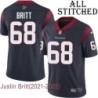 Navy Home Embroidered Justin Britt Jersey Houston Texans #68 Stitched Jerseys