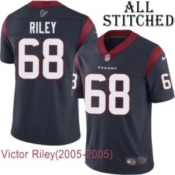 Navy Home Embroidered Victor Riley Jersey Houston Texans #68 Stitched Jerseys