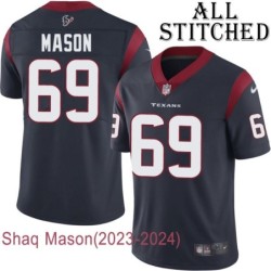 Navy Home Embroidered Shaq Mason Jersey Houston Texans #69 Stitched Jerseys