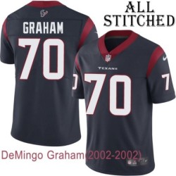 Navy Home Embroidered DeMingo Graham Jersey Houston Texans #70 Stitched Jerseys