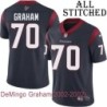Navy Home Embroidered DeMingo Graham Jersey Houston Texans #70 Stitched Jerseys
