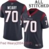 Navy Home Embroidered Fred Weary Jersey Houston Texans #70 Stitched Jerseys