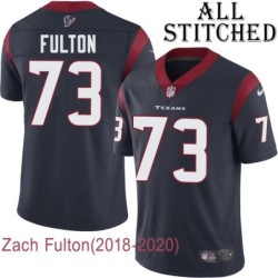 Navy Home Embroidered Zach Fulton Jersey Houston Texans #73 Stitched Jerseys