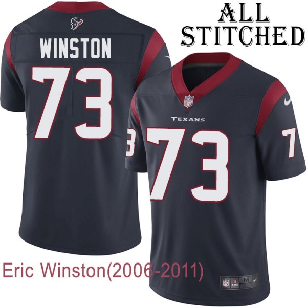 Navy Home Embroidered Eric Winston Jersey Houston Texans #73 Stitched Jerseys