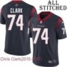 Navy Home Embroidered Chris Clark Jersey Houston Texans #74 Stitched Jerseys