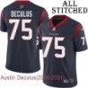 Navy Home Embroidered Austin Deculus Jersey Houston Texans #75 Stitched Jerseys