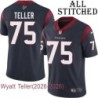 Navy Home Embroidered Wyatt Teller Jersey Houston Texans #75 Stitched Jerseys