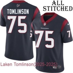 Navy Home Embroidered Laken Tomlinson Jersey Houston Texans #75 Stitched Jerseys