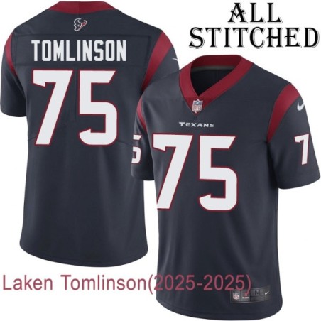 Navy Home Embroidered Laken Tomlinson Jersey Houston Texans #75 Stitched Jerseys