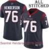 Navy Home Embroidered Seantrel Henderson Jersey Houston Texans #76 Stitched Jerseys