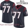 Navy Home Embroidered Ryan Denney Jersey Houston Texans #77 Stitched Jerseys
