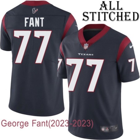 Navy Home Embroidered George Fant Jersey Houston Texans #77 Stitched Jerseys