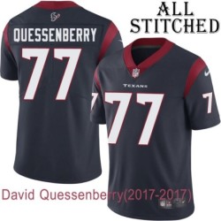 Navy Home Embroidered David Quessenberry Jersey Houston Texans #77 Stitched Jerseys