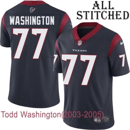 Navy Home Embroidered Todd Washington Jersey Houston Texans #77 Stitched Jerseys