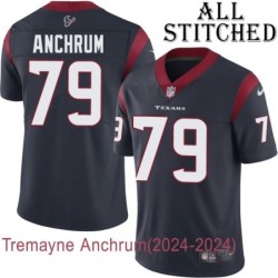 Navy Home Embroidered Tremayne Anchrum Jersey Houston Texans #79 Stitched Jerseys