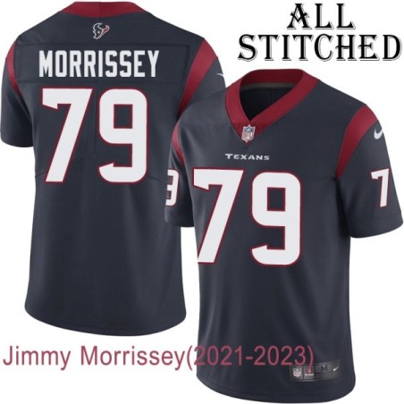 Navy Home Embroidered Jimmy Morrissey Jersey Houston Texans #79 Stitched Jerseys