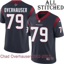 Navy Home Embroidered Chad Overhauser Jersey Houston Texans #79 Stitched Jerseys