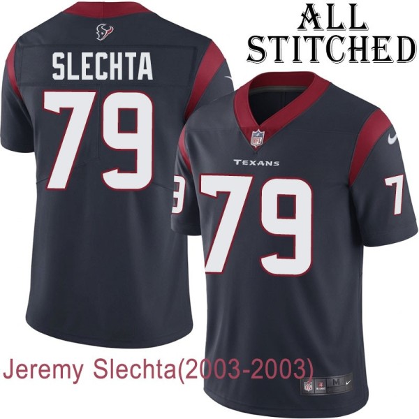 Navy Home Embroidered Jeremy Slechta Jersey Houston Texans #79 Stitched Jerseys
