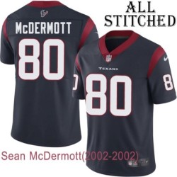Navy Home Embroidered Sean McDermott Jersey Houston Texans #80 Stitched Jerseys