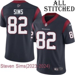 Navy Home Embroidered Steven Sims Jersey Houston Texans #82 Stitched Jerseys