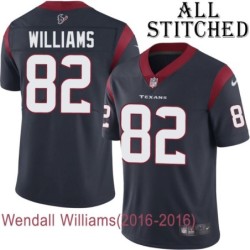 Navy Home Embroidered Wendall Williams Jersey Houston Texans #82 Stitched Jerseys