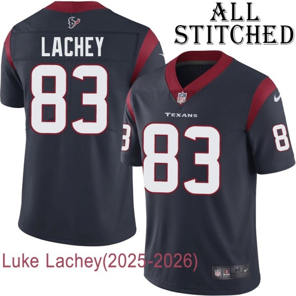 Navy Home Embroidered Luke Lachey Jersey Houston Texans #83 Stitched Jerseys