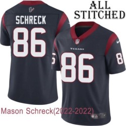 Navy Home Embroidered Mason Schreck Jersey Houston Texans #86 Stitched Jerseys