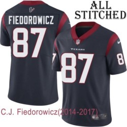 Navy Home Embroidered C.J. Fiedorowicz Jersey Houston Texans #87 Stitched Jerseys