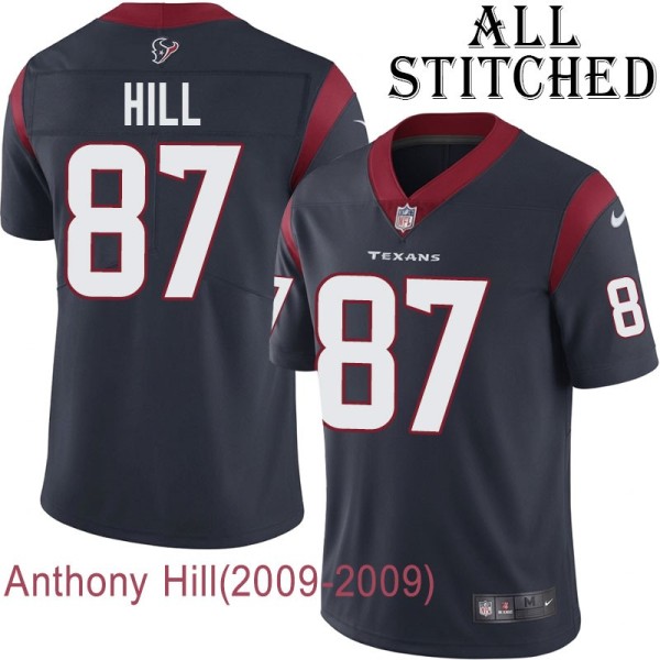 Navy Home Embroidered Anthony Hill Jersey Houston Texans #87 Stitched Jerseys