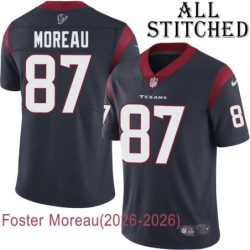 Navy Home Embroidered Foster Moreau Jersey Houston Texans #87 Stitched Jerseys