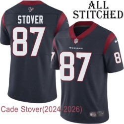 Navy Home Embroidered Cade Stover Jersey Houston Texans #87 Stitched Jerseys