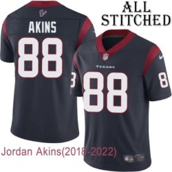 Navy Home Embroidered Jordan Akins Jersey Houston Texans #88 Stitched Jerseys