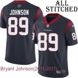 Navy Home Embroidered Bryant Johnson Jersey Houston Texans #89 Stitched Jerseys