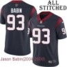 Navy Home Embroidered Jason Babin Jersey Houston Texans #93 Stitched Jerseys