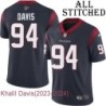 Navy Home Embroidered Khalil Davis Jersey Houston Texans #94 Stitched Jerseys