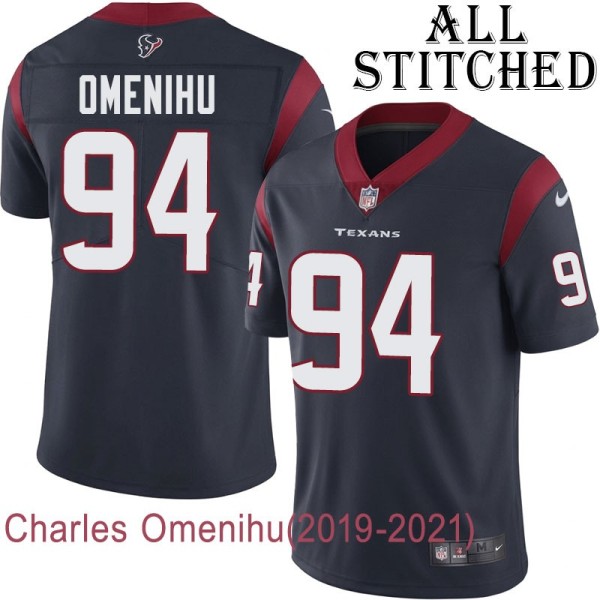 Navy Home Embroidered Charles Omenihu Jersey Houston Texans #94 Stitched Jerseys
