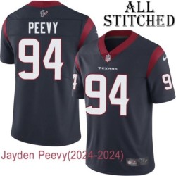 Navy Home Embroidered Jayden Peevy Jersey Houston Texans #94 Stitched Jerseys