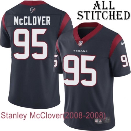 Navy Home Embroidered Stanley McClover Jersey Houston Texans #95 Stitched Jerseys