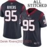 Navy Home Embroidered Derek Rivers Jersey Houston Texans #95 Stitched Jerseys