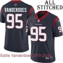 Navy Home Embroidered Eddie Vanderdoes Jersey Houston Texans #95 Stitched Jerseys