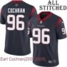 Navy Home Embroidered Earl Cochran Jersey Houston Texans #96 Stitched Jerseys